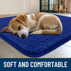 Smiry Dog Door Mat for Muddy Paws 30x20, Absorbs Moisture and Dirt Doormat, Non-Slip Washable Quick Dry Chenille Front Door Mat Indoor Entrance, Entryway Carpet for Inside Floor, Royal Blue