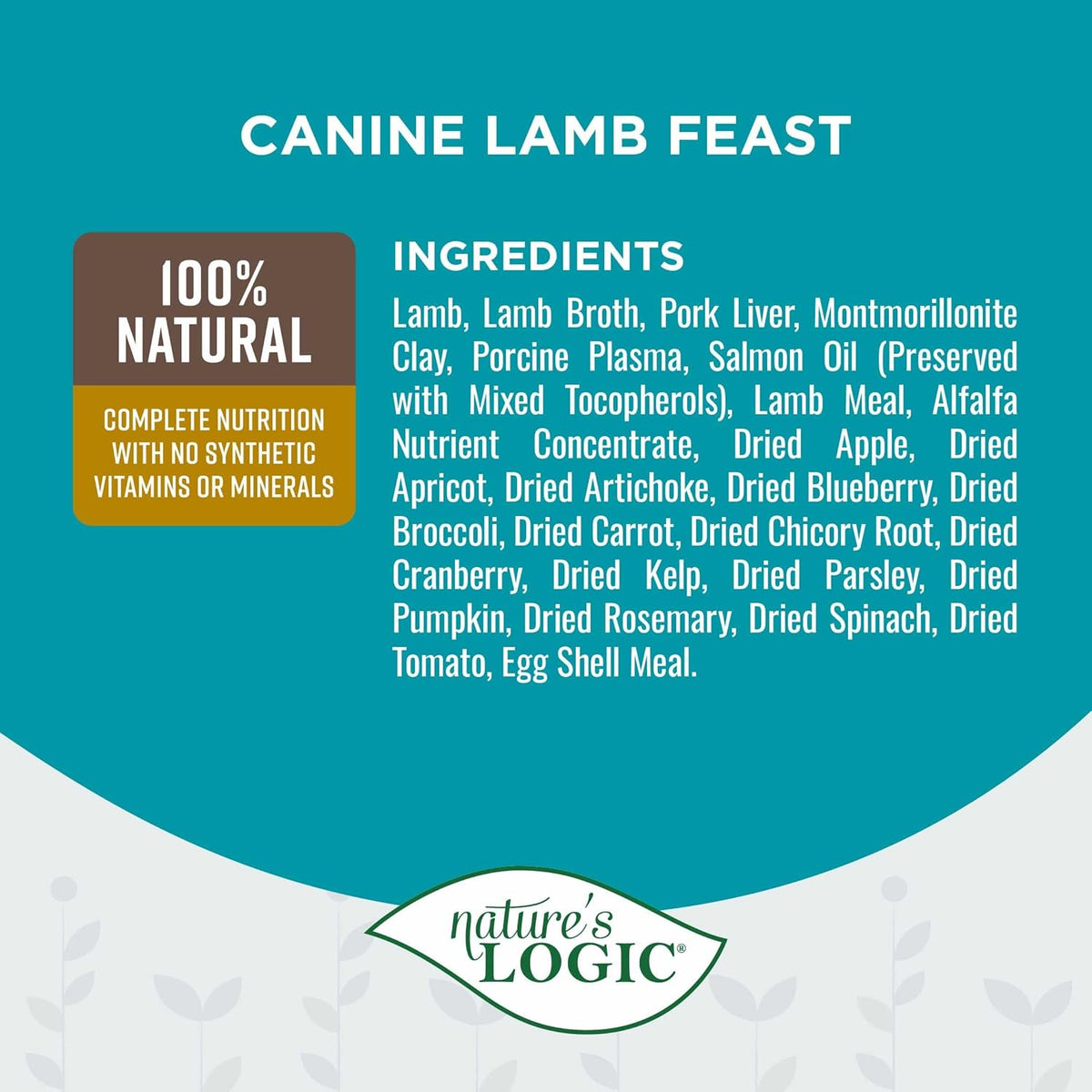 Nature's Logic Grain-Free Canned Dog Food - 95% Animal Proteins - 100% Natural Wet Dog Food Cans - No Common Allergens - All Life Stages - Ideal for Sensitive Dogs - Lamb (13.2 oz, 12 pack)