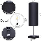 AVV Cordless Table Lamp, 5000mAh Battery Operated Lamp for Night Stand, 3 Modes Battery Powered Wireless Table Lamp, Touch Control Rechargeable Lamp for Bedroom, Living Room, 18 Inch Black