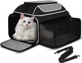 Petskd Top and Side Expandable Pet Carrier 19x13x9 Inches Southwest Allegiant Airlines Approved, Soft-Sided Carrier for Small Dog Under 12 lbs and Large Cat Under 15 lbs(Black)