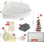 RUBYHOME Rabbit Litter Box Large Bunny Guinea Pig Corner Litter Box Potty Trainer Bigger Pet Pan Hamster Bedding Cage Litter Fanshaped for Adult Guinea Pigs Chinchilla Ferret, 20 in x 13.2 in x 6 in