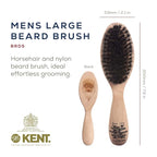 Kent Beard & Mustache Set - BRD5 Horse Hair + Nylon Bristle Brush, 81T + FOT Handmade Sawcut Combs, Pistol-Grip Wood Handle, Dry/Wet Use, Distributes Oils & Balms - Full Grooming Kit for Men