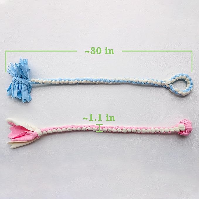 Baba&Nana Braided Fleece Dog Tug Toy, 2026 St. Patrick's Day Gifts for Your Furry Dog Friend, Assorted Colors Tug Rope Toys, Interactive Tug of War Toy for Agility Dogs (Four-Leaf Clover Style)