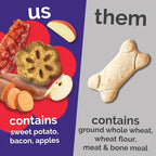 Fruitables Skinny Mini Dog Treats, Healthy Sweet Potato Treat for Dogs, Low Calorie & Delicious, Puppy Training, No Wheat, Corn or Soy, Made in the USA, Bacon and Apple Flavor, 5oz
