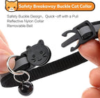 2 Pack Airtag Cat Collar with Bell, Reflective Nylon Kitten Collar with Apple Air Tag Holder and Breakaway Safety Buckle for Puppy Girl Boy Cats, 3/8" in Width and Lightweight, Yellow