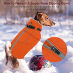 AOFITEE Winter Jacket for Extra Large Dogs, Warm Turtleneck Dog Coat with Back Zipper, Waterproof Dog Puffer Coat for Large Dogs, Pet Snowsuit Warm Snowsuit for German Shepherd, Weimar, Doberman