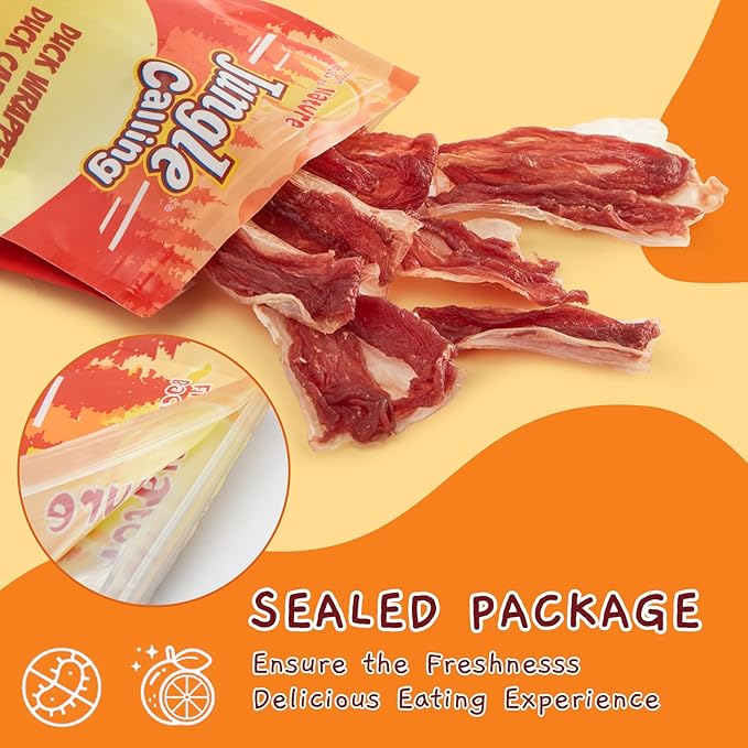 Jungle Calling Duck Wrapped Bones Dog Treats, Made with Real Meat & Cartilage, Rawhide Free Dogs Snacks,Healthy, Easily Digestible, and High Protein Chews Bone Treat
