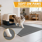 Pieviev Cat Litter Mat Double Layer Waterproof Urine Proof Trapping Mat 1 Pack (Gray, 36x30 Inch (Pack of 1))