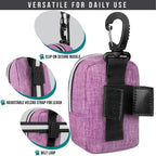 PetAmi Dog Poop Bag Holder for Leash, Dog Waste Dispenser with Clip for Puppy Walking, Purple