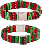 Lionet Paws Christmas Dog Collar with Bowtie, Dog Sailor Bow Collar with Metal Buckle for Dogs and Cats, Adjustable Comfortable Dog Collar Girl Gift, S, Neck 10-16 in