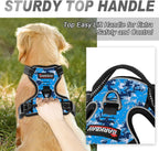 BARKBAY No Pull Dog Harness Front Clip Heavy Duty Reflective Easy Control Handle for Large Dog Walking(Blue camo,S)