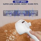 3 In 1 Self Cleaning Steamy Pet Brush, Pets Spray Hair Removal Comb - Anti-Static, Dog Grooming Tool with Steam & Self-Cleaning, Skin-Friendly Design + Bathing Solution