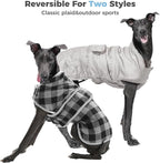 PAWZ Road Dog Winter Coat with 5 Layers Warm Material, Reversible Dog Clothes with 2 Sides, Dog Jacket Outdoor Water Repellent, (Light Beige Plaid XS)