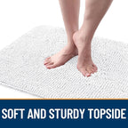 OLANLY Dog Door Mat for Muddy Paws 40x24, Absorbs Moisture and Dirt, Absorbent Non-Slip Washable Doormat, Quick Dry Chenille Mud Mat for Dogs, Entry Indoor Entryway Carpet for Inside Floor, White