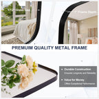 ANDY STAR Oval Mirrors for Bathroom, 30x48’’ Black Oval Mirror for Bathroom, Oblong Mirrors with Black Metal Frame Pill Shaped Mirror Wall Mounted Horizontal or Vertical