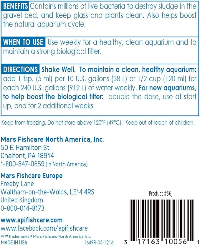 API STRESS ZYME Freshwater and Saltwater Aquarium Cleaning Solution 32-Ounce Bottle