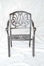 Elizabeth Outdoor Patio 9pc Dining Set 44" X 84" Cast Aluminum, Walnut Cushions