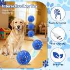 Smart Interactive Dog Toy, Automatic Moving Bouncing and Stimulation Interactive Dog Ball, Pet-Safe E-TPU Material, IP54 Waterproof Rating, Anti Boredom Dog Toys to Keep Them Busy,White