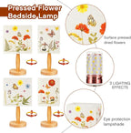 Hortsun Pressed Flower Desk Lamp Vintage Table Small Lamp Cottage Style Decor Boho Light Decorative Rustic for Bedroom, Living Room or Office, Christmas Gift for Women(Vibrant Style)