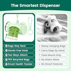 Dog Poop Bags Rolls with Retractable Poop Bag Holder, Leak Proof and Extra Thick Lavender Pet Waste Bags, 70% Recycled GRS Certified, 1 Dispenser and 105 Bags for Doggy Walking & Cat Litter