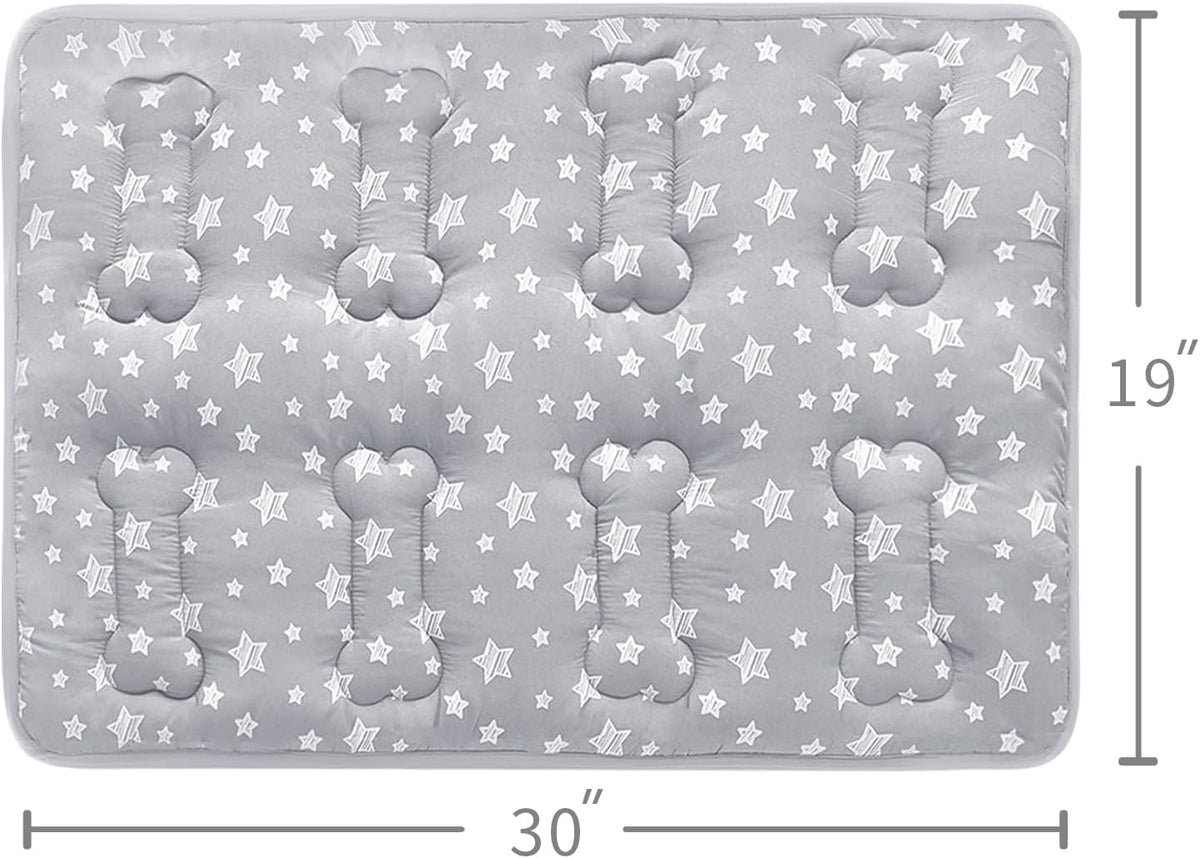 Dog Crate Mat (30" X 19"), Soft Dog Bed Mat with Cute Prints, Personalized Crate Pad, Anti-Slip Bottom, Machine Washable Kennel Pad