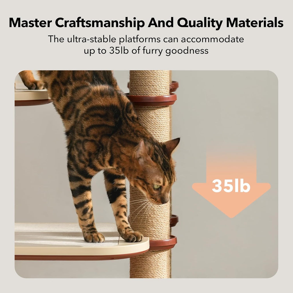 PETLIBRO Infinity Cat Tree Tower for Indoor Cats, Modular Design with Cat Bed, Toy, Felt Pads, Sisal Scratching Posts, 2-Second Setup, Sturdy Multi-Level Activity Center Cat Condo for Any Room