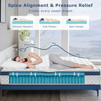 King Size Mattress 12 Inch, Medium Firm Hybrid King Bed Mattress, Memory Foam Mattresses in a Box for Pressure Relief, Individual Pocket Spring-Motion Isolation with Edge Support, CertiPUR-US