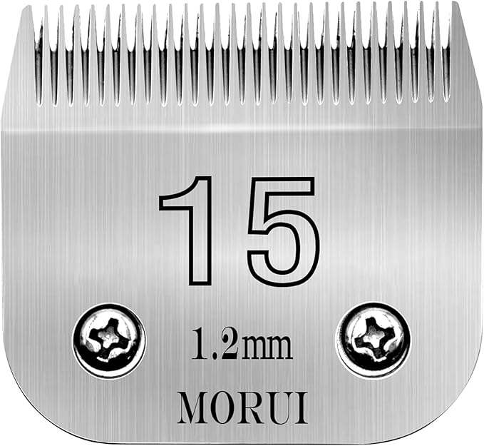 15 Cut Length 3/64"(1.2mm) Detachable Pet Dog Clipper Blades UltraEdge Series Clipper Blades for Dog Grooming Compatible with Most Andis,Oster A5 Wahl KM Series Clippers