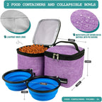 PetAmi Dog Travel Bag Backpack, Airline Approved Dog Bags for Traveling, Puppy Diaper Bag Supplies, Pet Camping Essentials Hiking Accessories Dog Mom Gift, Food Container, Collapsible Bowls, Purple