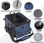 Pet Carrier Bicycle Basket Bag Pet Carrier/Booster Backpack for Dogs and Cats with Big Side Pockets,Comfy & Padded Shoulder Strap,Travel with Your Pet Safety（Classic Blue）