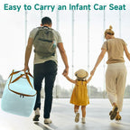 YOREPEK Car Seat Travel Bag for Airplane Compatible with Uppababy Mesa and Base, Fits for Chicco Keyfit 30 and Base,Padded Car Seat Carrier for Airport, Car Seat Gate Check Bag, Light Cyan