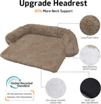Calming Dog Bed Fluffy Plush Dog Mat for Furniture Protector with Removable Washable Cover for Large Medium Small Dogs and Cats (Small(35x31x5), Camel)