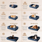 EHEYCIGA Orthopedic XL Dog Beds, Waterproof Memory Foam Dog Bed for Extra Large Dogs, Non-Slip Bottom and Egg-Crate Foam Big Pet Couch Bed with Washable Removable Cover, Navy