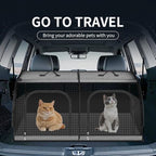 Double Cat Car Travel Carrier, Twin Compartment Show House Cat Cage/Condo，Portable Pet Crate for 2 Cats Travel Double Dog Crate Set for Long Distance Travel