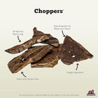 Redbarn Pet Products Natural Choppers Beef Lung Chew Treats for Dogs - Premium Made in USA Rawhide-Free Single Ingredient High Protein Low Fat - 9 oz Bag