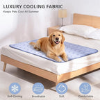 Dog Cooling Mat, Double-Sided Cooling Pet Pad, 28" x 19" Arc-Chill Cool Fiber & Q-MAX>0.45, Soft Breathable Pet Bed for Couch, Crate & Car, Foldable & Washable Summer Pet Blanket - M