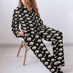 MyPupSocks Custom Face Pajamas for Women Set, Personalized Photo Long Sleepwear XS-XXL