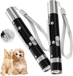 Cat Toys, 2 Pieces, USB Rechargeable Interactive Cat Mouse Toys, 3 Light Modes & 5 Adjustable Patterns, Portable Kitten Toy for Indoor Cats & Dogs, Training & Exercise Fun