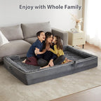 WNPETHOME Orthopedic Washable Human Dog Bed for Adult & Dog Cozy Sleep | Human Size Waterproof Big Soft Dog Couch Sofa Bed for Dogs & Adult Relax with Removable Cover Pet Bed Dark Grey 61x43 Inch