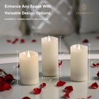 Flickering Flameless Candle, Real Wax LED Pillar Candle with 3D Moving Flame, Battery Operated, Built-in Timer, Ivory, Unscented, Safe for Home Décor, and Holidays 3" x 5.12"