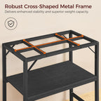 40-50 Gallon Fish Tank Stand, Aquarium Stand with 2-Tier Storage Shelves, Heavy Duty Breeder Turtle Terrarium Stand Rack for Home Office, 36.2" L x 18.9" W x 24.4" H, Black FTBK4001