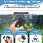 fishkeeper Magnetic Aquarium Glass Cleaner, Dual-Blades Algae Fish Tank Glass Cleaner Brush for 0.2-0.4 Inch Thick Glass Aquariums Tank, Self-Floating Scrubber Brush with 4 Detachable Scraper