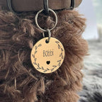 Cat Dog ID Tags Personalized 9 Corolla Styles Flower Wreath to Choose for Large Pets Collar Accessories Matt Stainless Steel Engraved Custom on Both Side