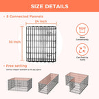 Foldable Dog Playpen 30" Height 8 Panels Metal Exercise Pen with Door - Indoor/Outdoor Puppy Playpen for Small Dogs, Portable Pet Fence for Yard Garden Camping, Black