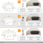 Calming Dog Bed Fluffy Plush Dog Mat for Furniture Protector with Removable Washable Cover for Large Medium Small Dogs and Cats (Medium(41x37x6), Dark Grey)