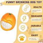Indestructible Dog Squeaky Ball - Tough Chew Toy for Aggressive Chewers, Medium/Large Dogs - Durable Fetch Toy for Indoor, Outdoor & Water Play - Orange