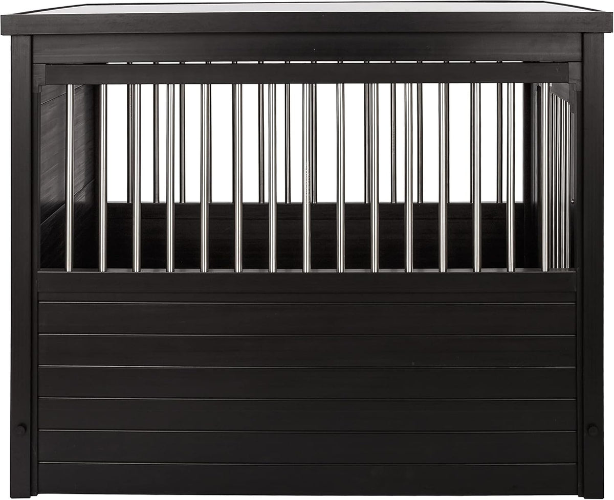 New Age Pet ECOFLEX Dog Crate End Table - Furniture-Style Pet Crate for Crate Trained Dogs - Stainless Steel Tubing & a Latched Closure - 10 Year Manufacturer's Warranty.