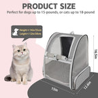 Cat Backpack Carrier,Pet Carrier Airline Approved for Small Dog Cat Puppy Kitten Bunny,Ventilated Mesh Design Animal Backpack for Hiking Camping Travel Bag (Light Grey)