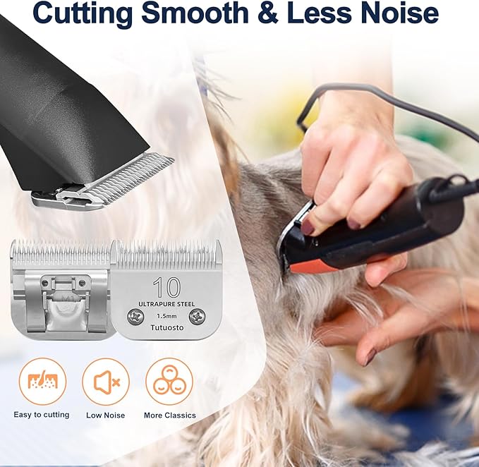 10# Clipper Blades Pet Grooming Clipper Replacement Blades Detachable Blade Compatible with andis/wahl/Oster Dog Clippers 3PCS