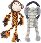 Rope Dog Toys to Keep Them Busy - Tug of War Dog Toys for Boredom Plush Interactive Squeaky Puppy Toys for Small Medium Large Dogs